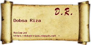 Dobsa Riza névjegykártya
